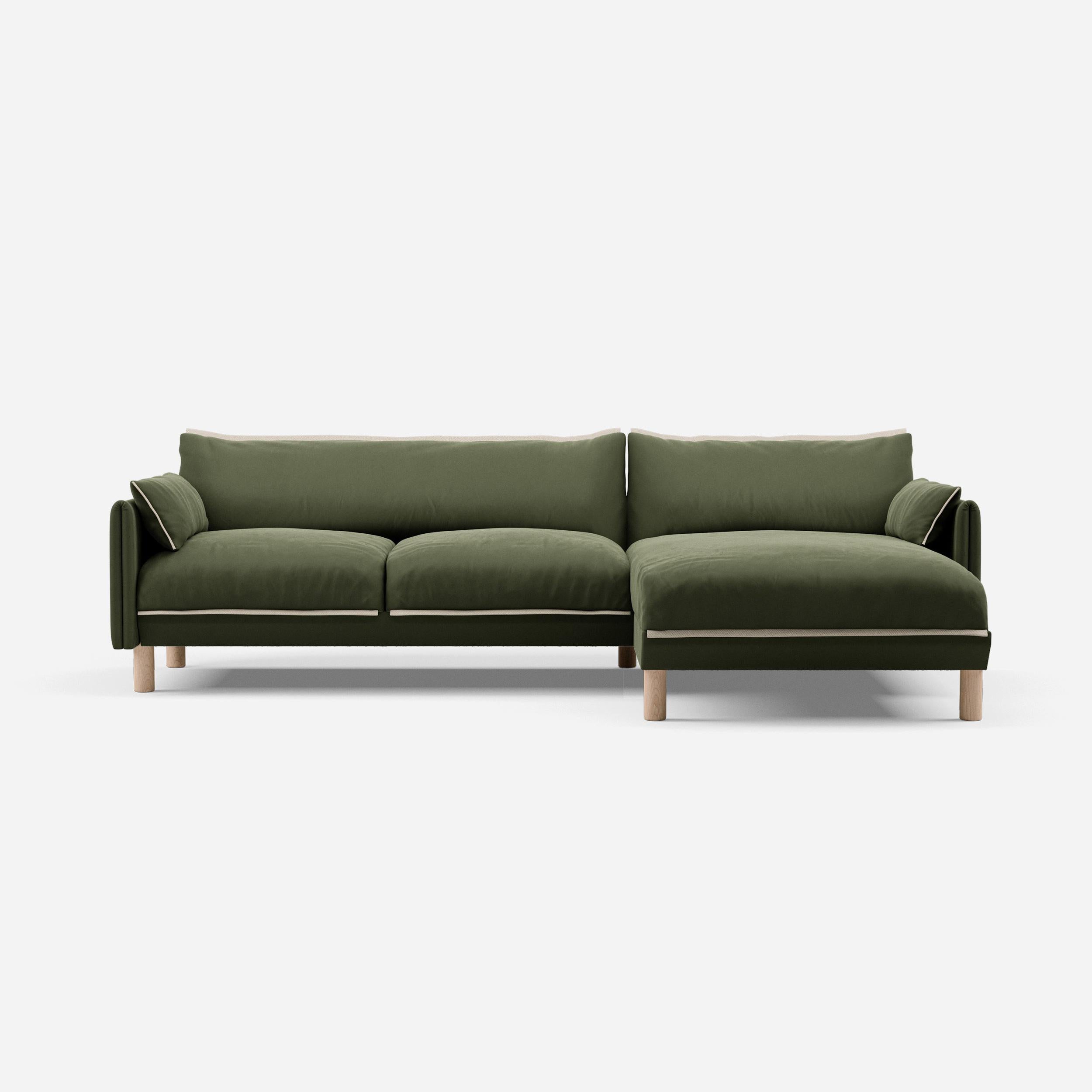 @ Dark Green Velvet Jacket | Natural Trim