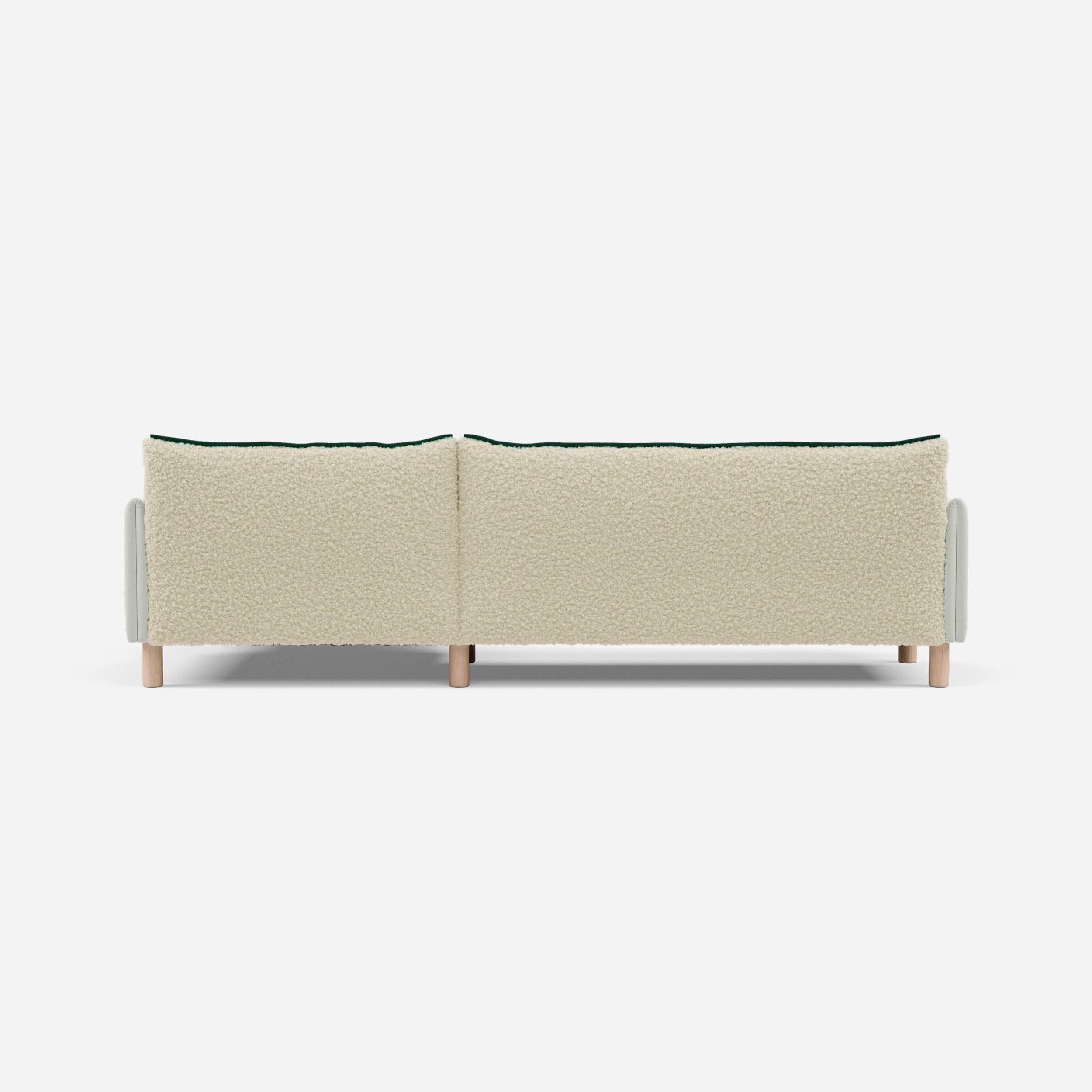 @ Cream Fleece Jacket | Green Trim