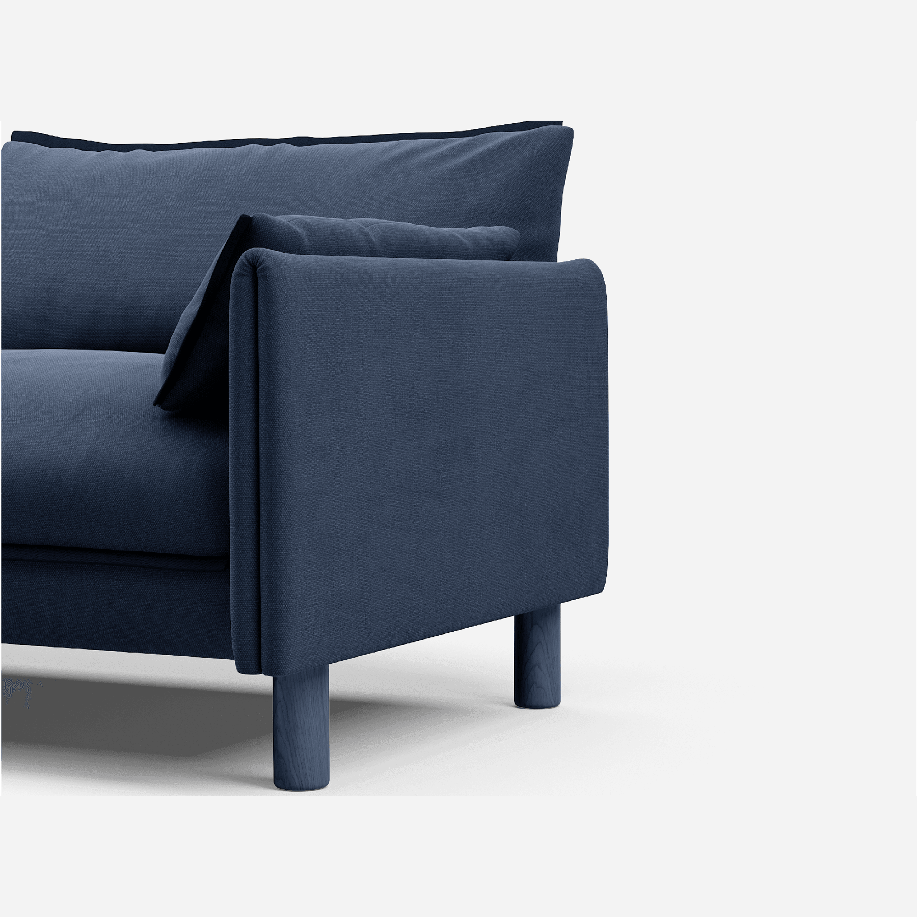 3 Seater Chaise Corner Right Hand Sofa | Cotton Navy  - Cozmo @ Navy Cotton Jacket | Dark Blue Trim