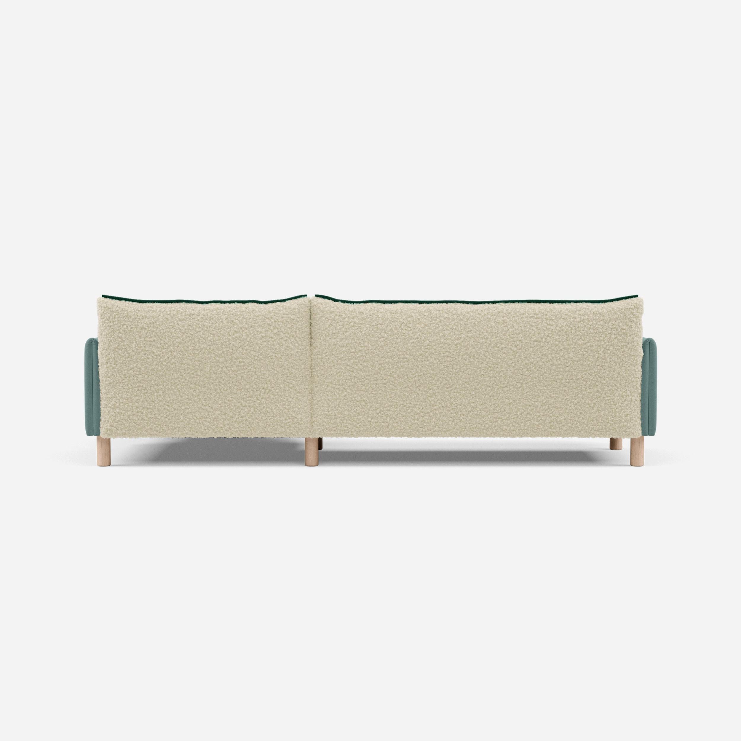 @ Cream Fleece Jacket | Green Trim