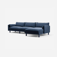 Cozy 5 Seater RH Chaise Sofa | Midnight Blue Velvet