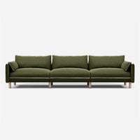 5 Seater Sofa | Velvet Dark Green - Cozmo @ Dark Green Velvet Jacket | Natural Trim
