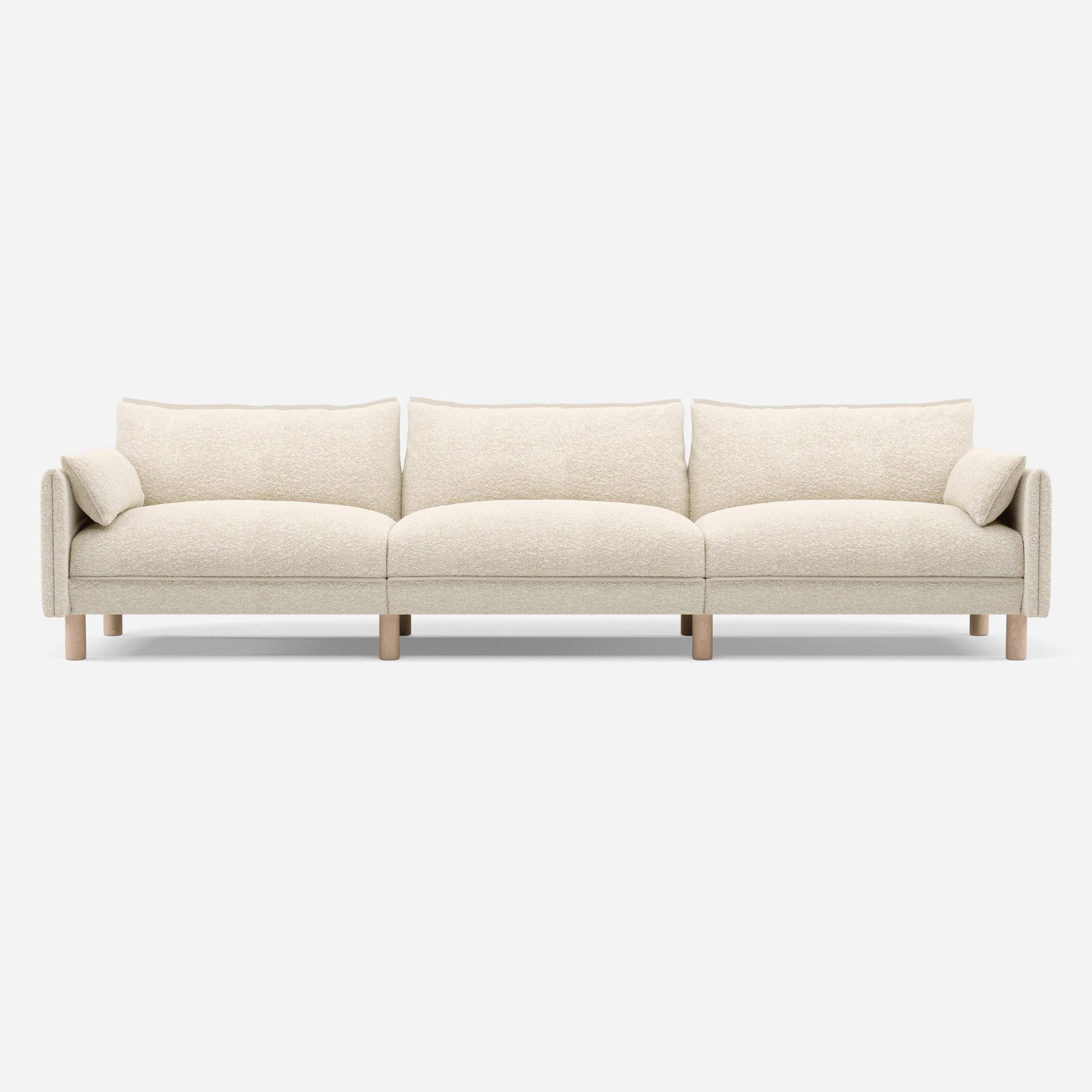 5 Seater Sofa | Boucle Ecru - Cozmo @ Ecru Boucle Jacket | Natural Trim