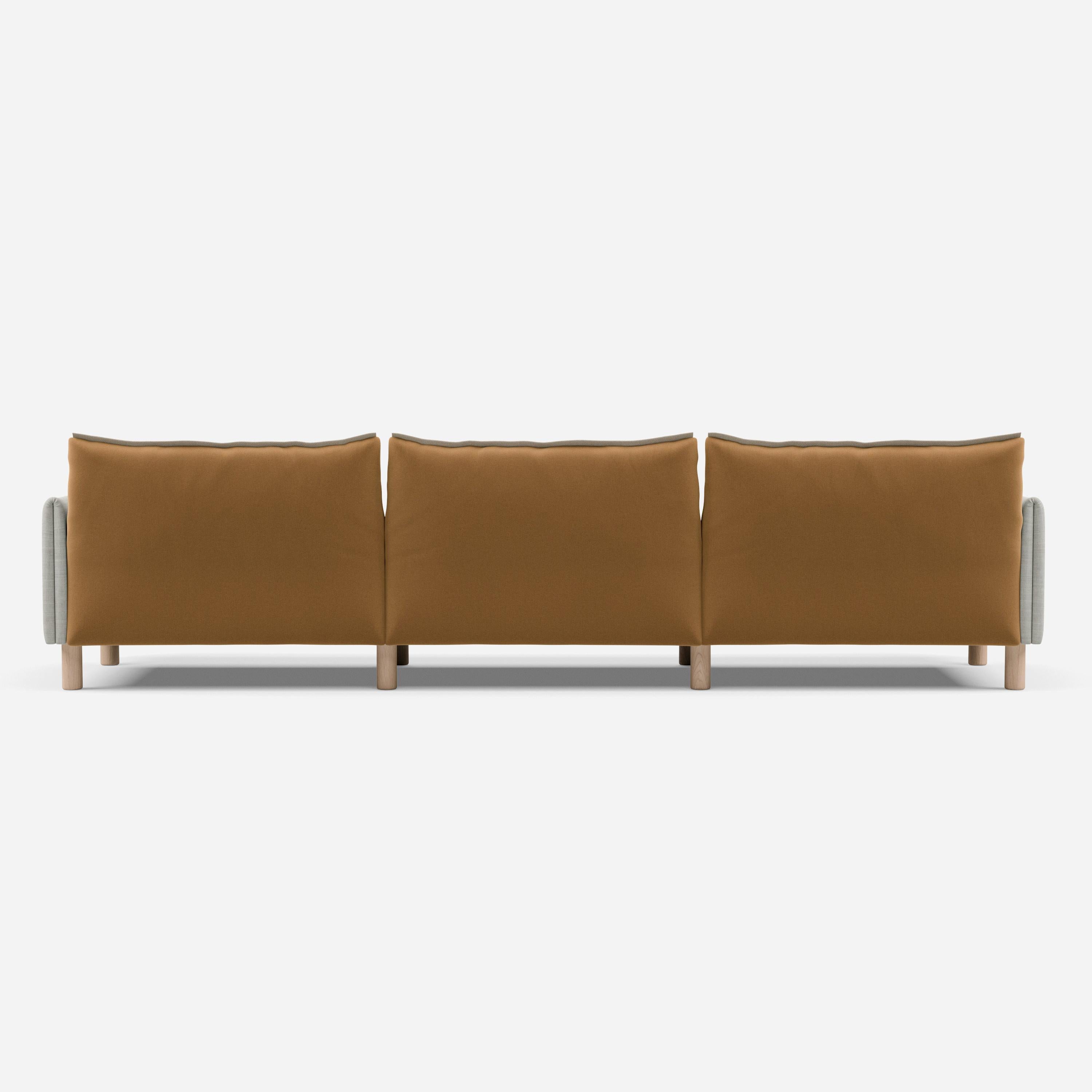 5 Seater Sofa | Weave Ecru - Cozmo @ Ochre Cotton Jacket | Natural Trim