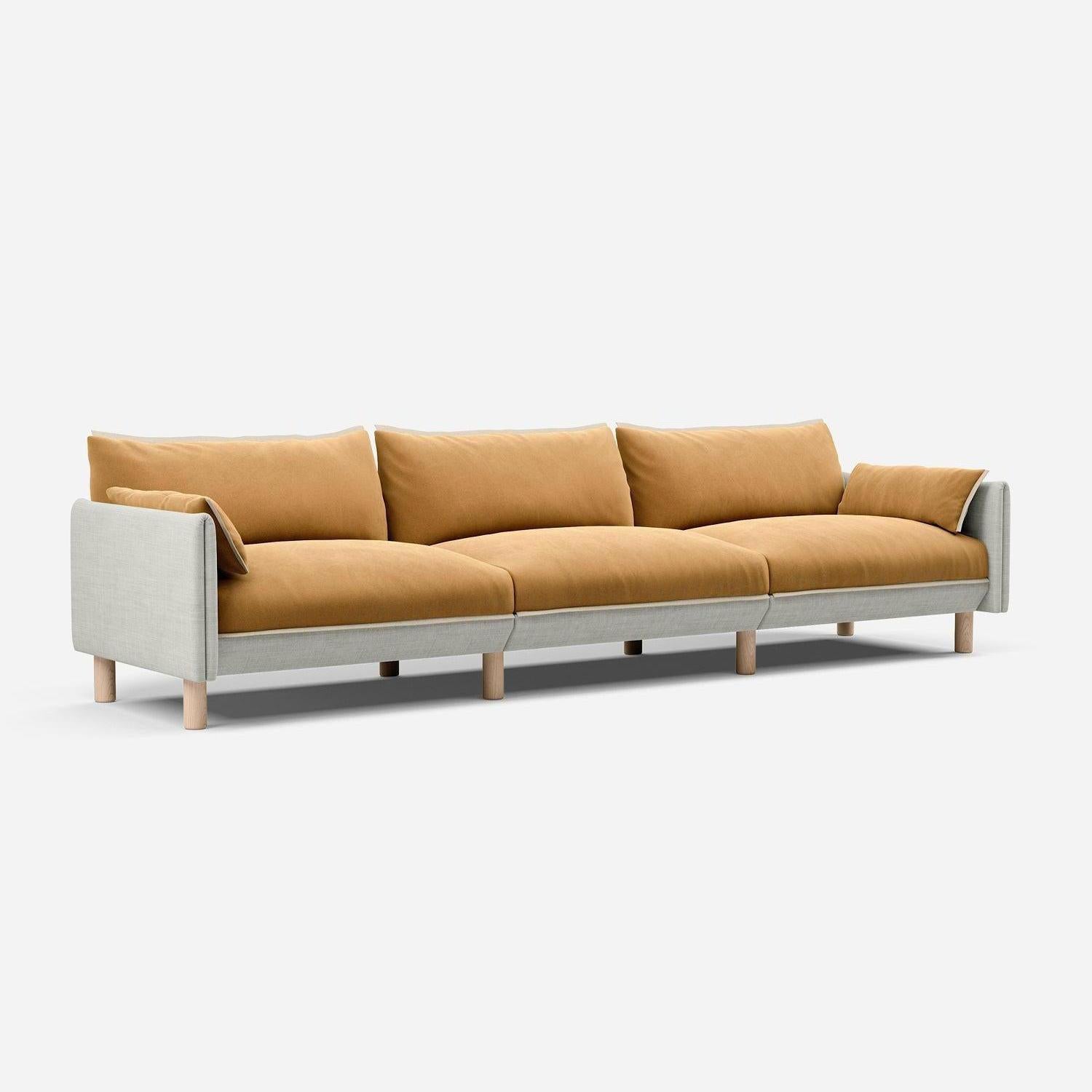 5 Seater Sofa | Weave Ecru - Cozmo @ Ochre Cotton Jacket | Natural Trim