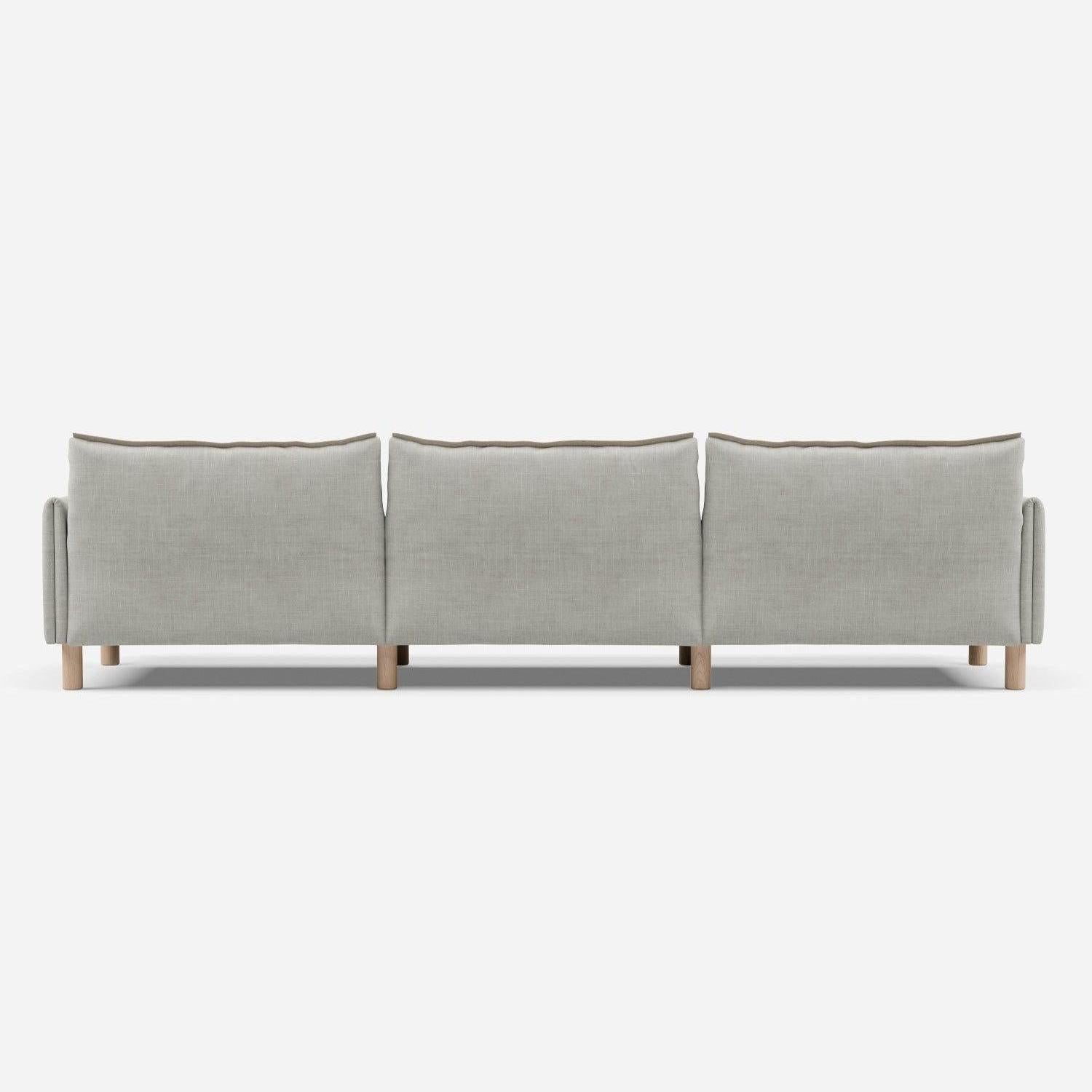 5 Seater Sofa | Weave Ecru - Cozmo @ Ecru Weave Jacket | Natural Trim