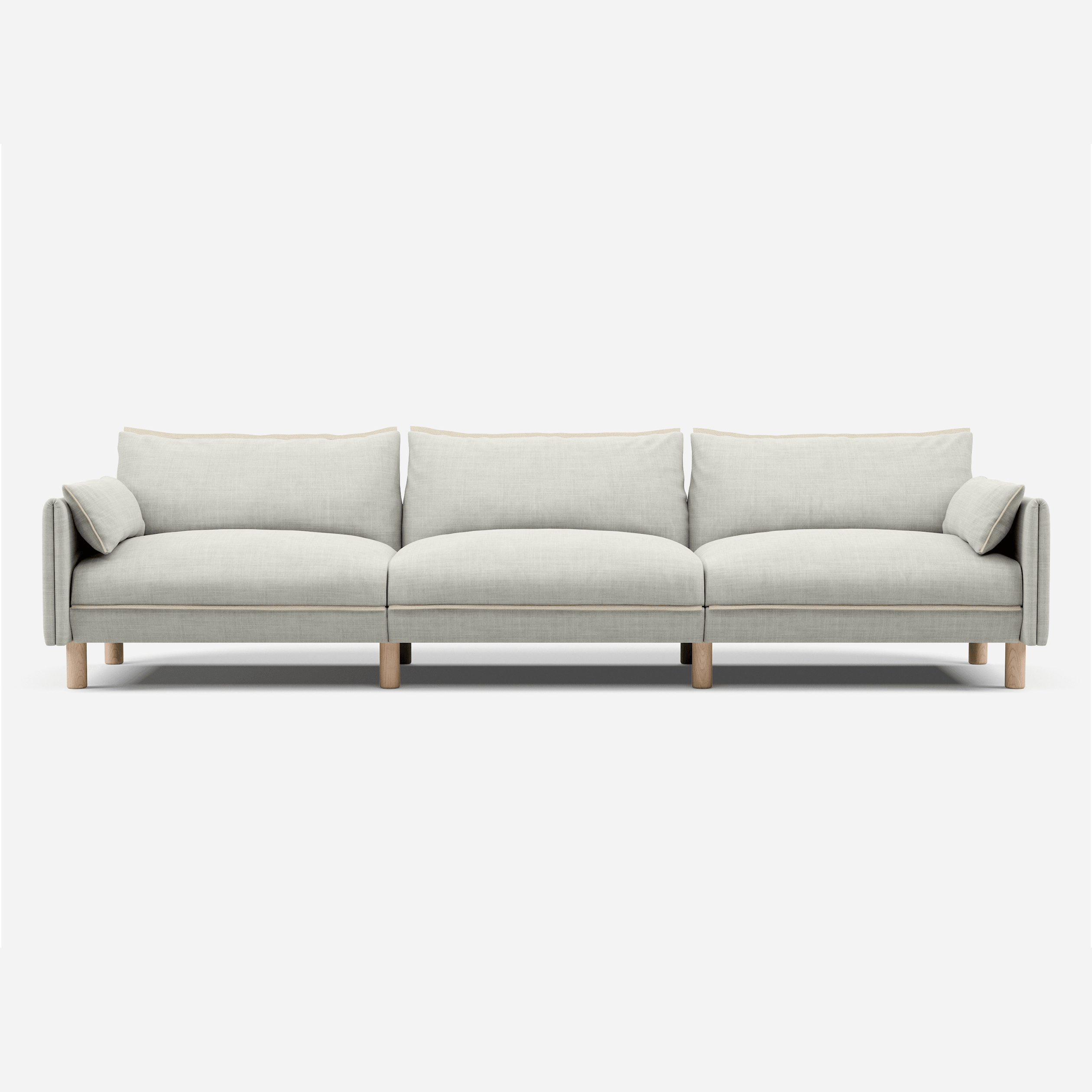 5 Seater Front View Weave Ecru @ Ecru Weave Jacket | Natural Trim