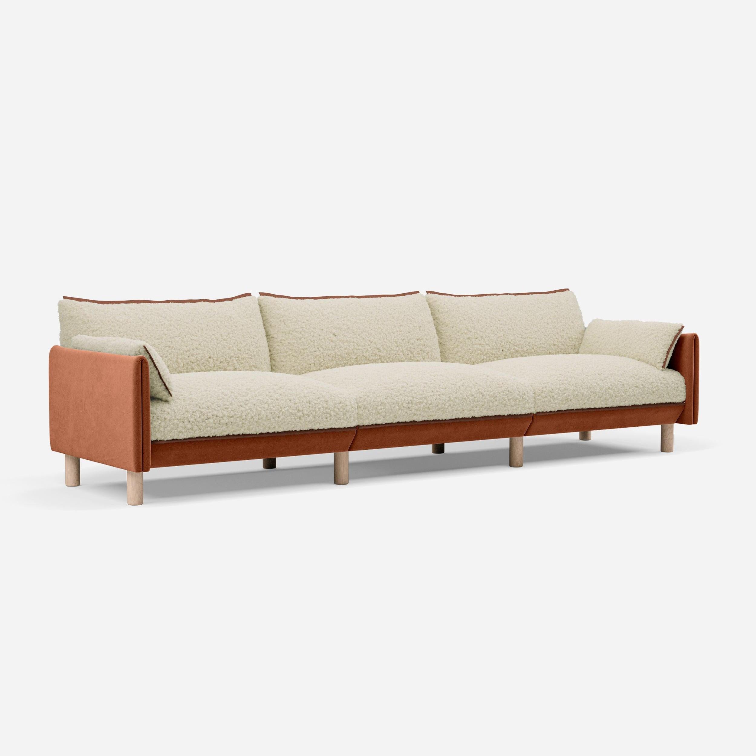 5 Seater Sofa | Cotton Henna - Cozmo @ Cream Fleece Jacket | Brick Trim