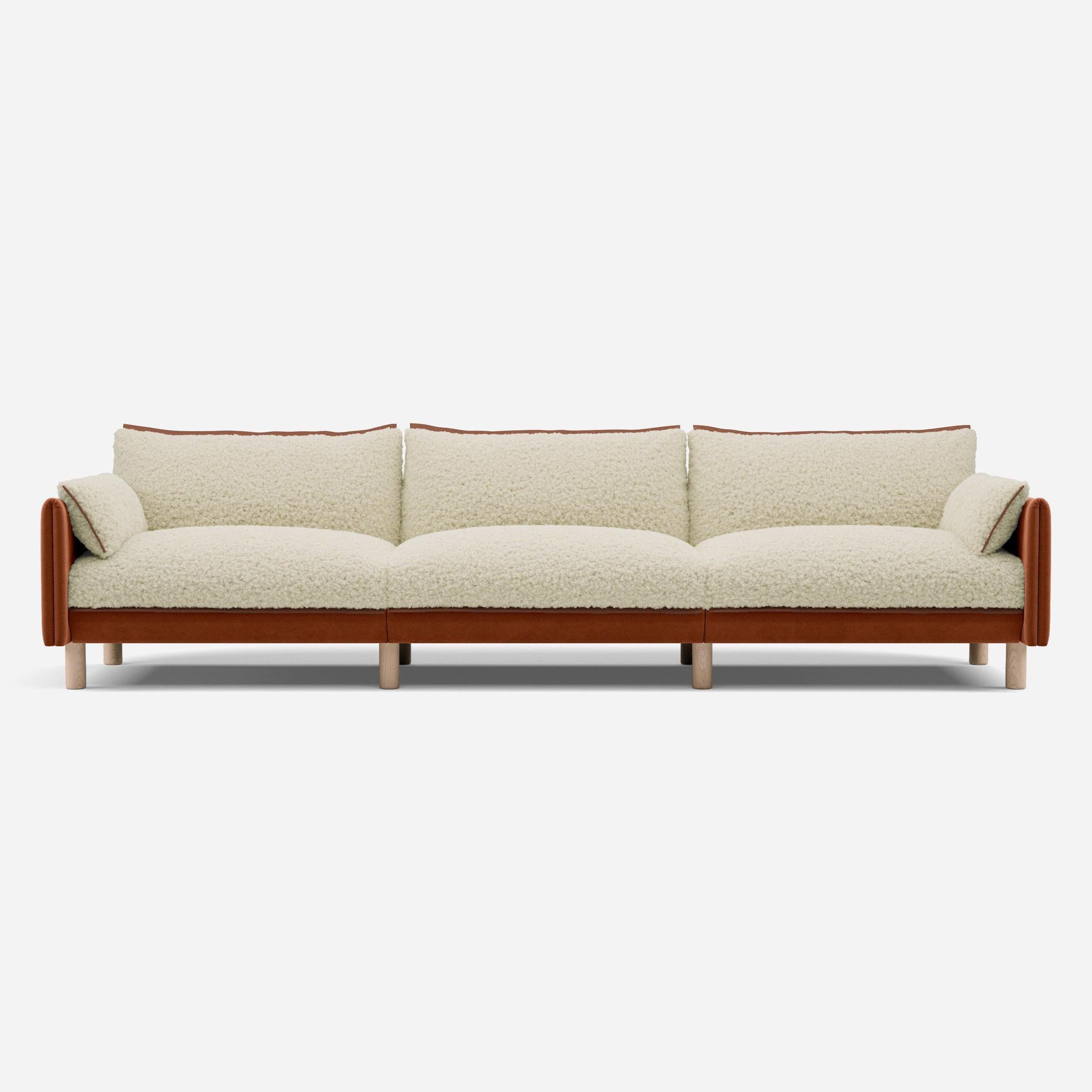 5 Seater Sofa | Cotton Henna - Cozmo @ Cream Fleece Jacket | Brick Trim