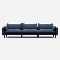 5 Seater Sofa | Cotton Navy  - Cozmo @ Navy Cotton Jacket | Dark Blue Trim