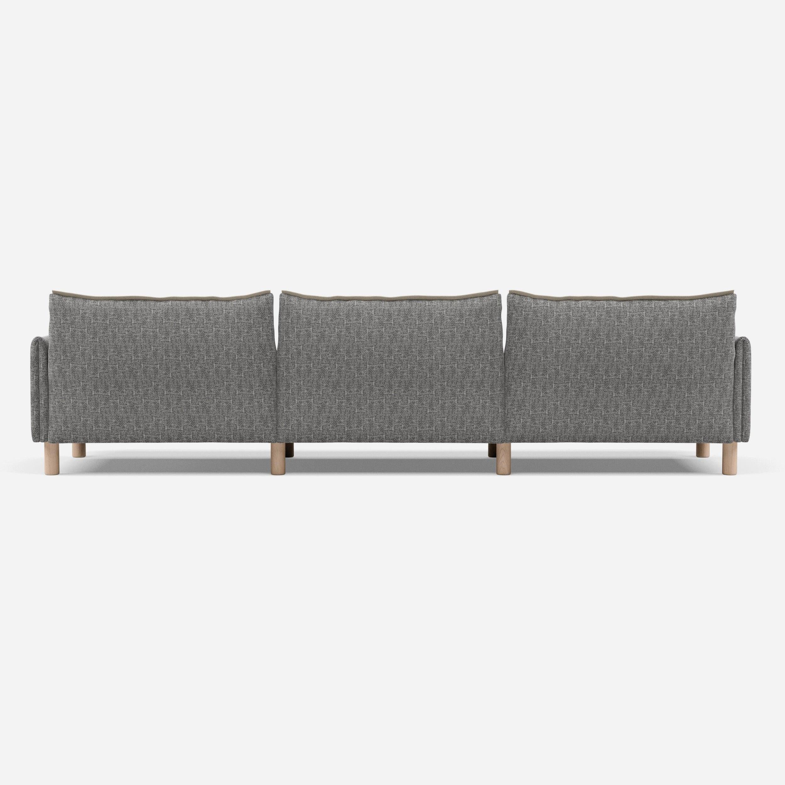 5 Seater Sofa | Textured Weave Salt & Pepper - Cozmo @ Salt & Pepper Textured Weave Jacket | Natural Trim