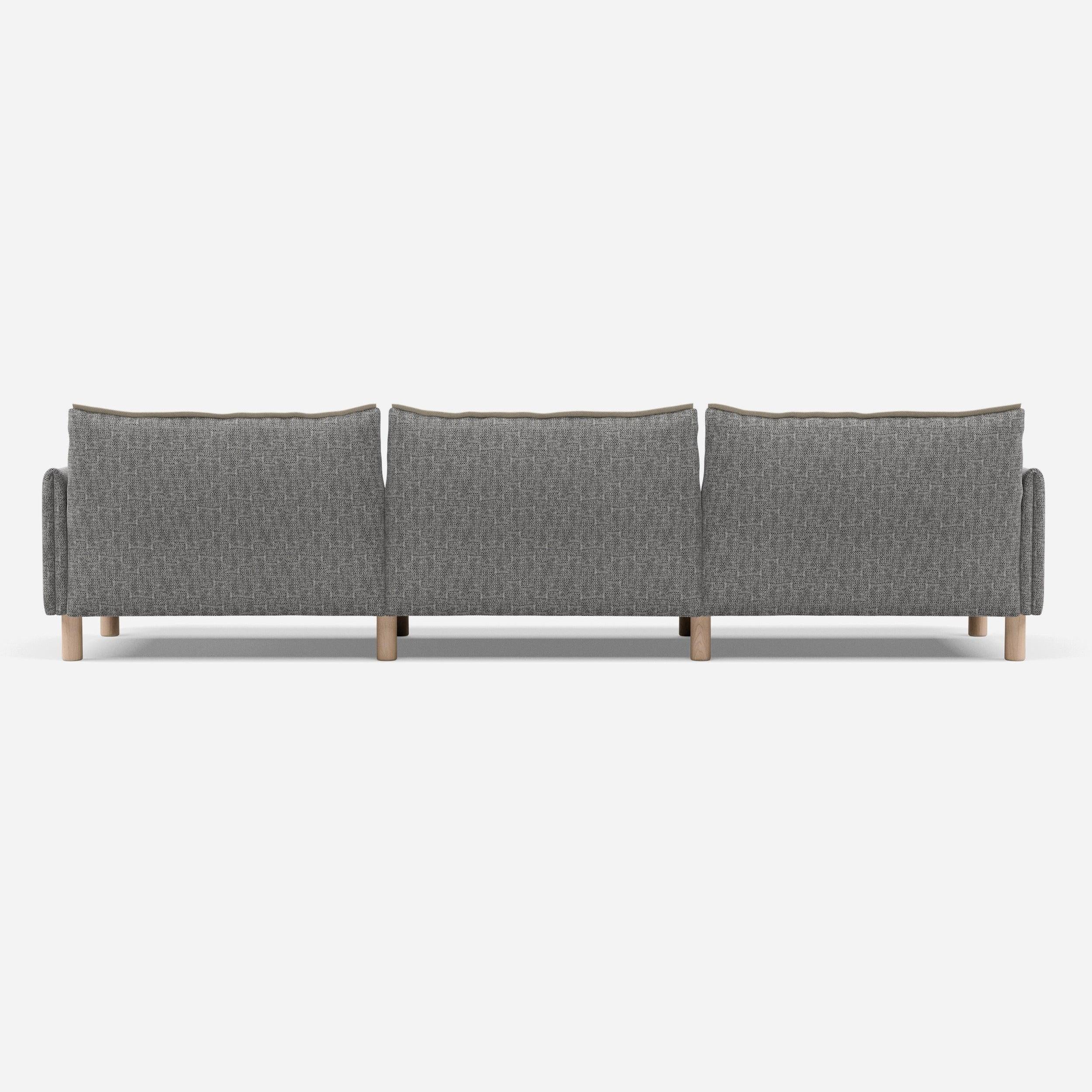 5 Seater Sofa | Textured Weave Salt & Pepper - Cozmo @ Salt & Pepper Textured Weave Jacket | Natural Trim
