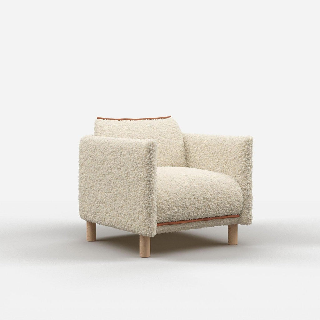 Cozy Armchair Fleece Brick Trim