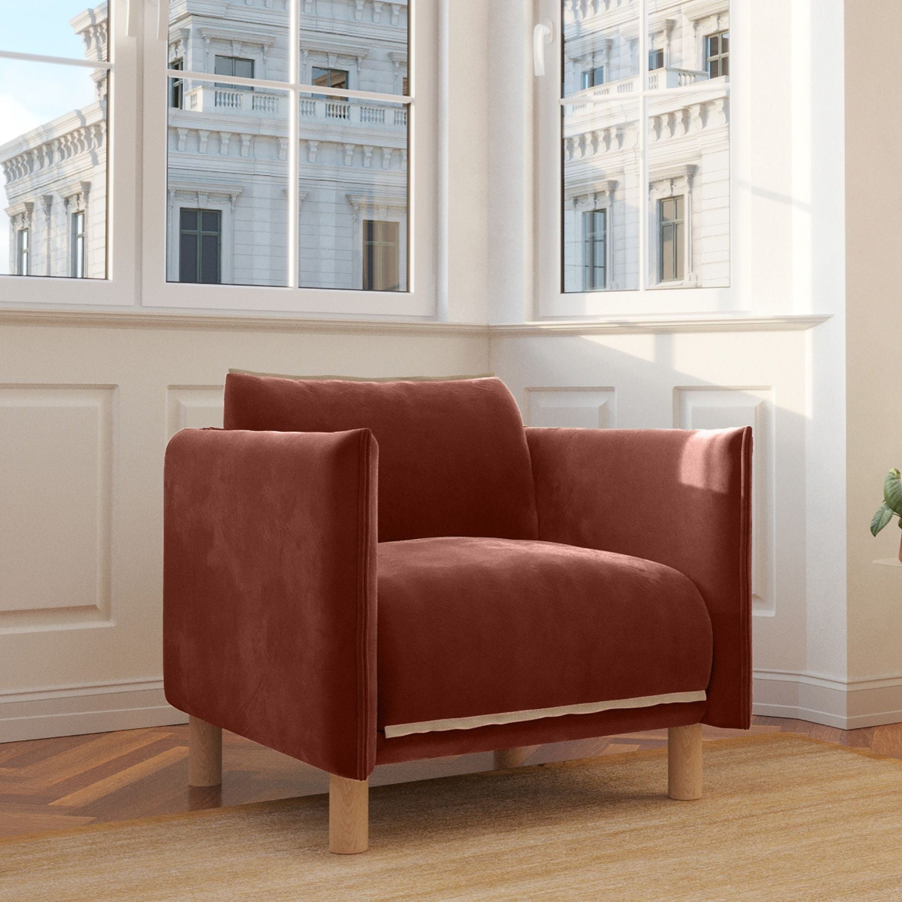 Cozy Armchair | Rust Velvet