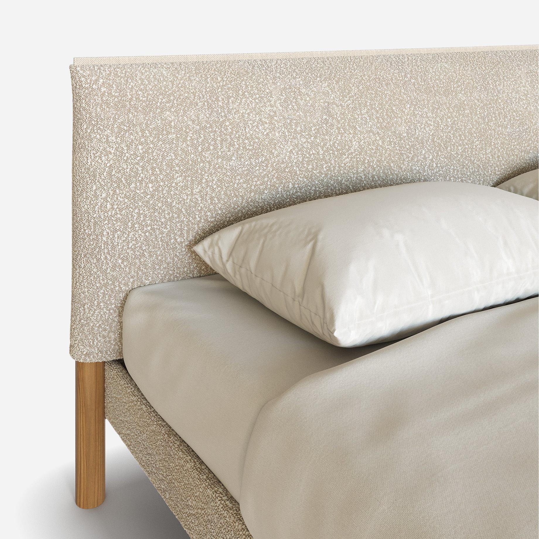 Cozmo Sofas - Headboard Ecru Boucle Jacket - n/a Legs - Front view