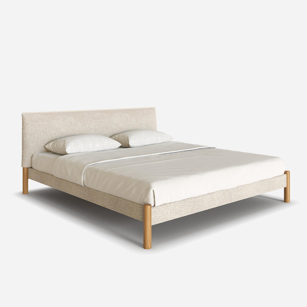 Cozy Bed Super King Ecru Boucle Frame Ecru Boucle Headboard Ecru Boucle Headboard