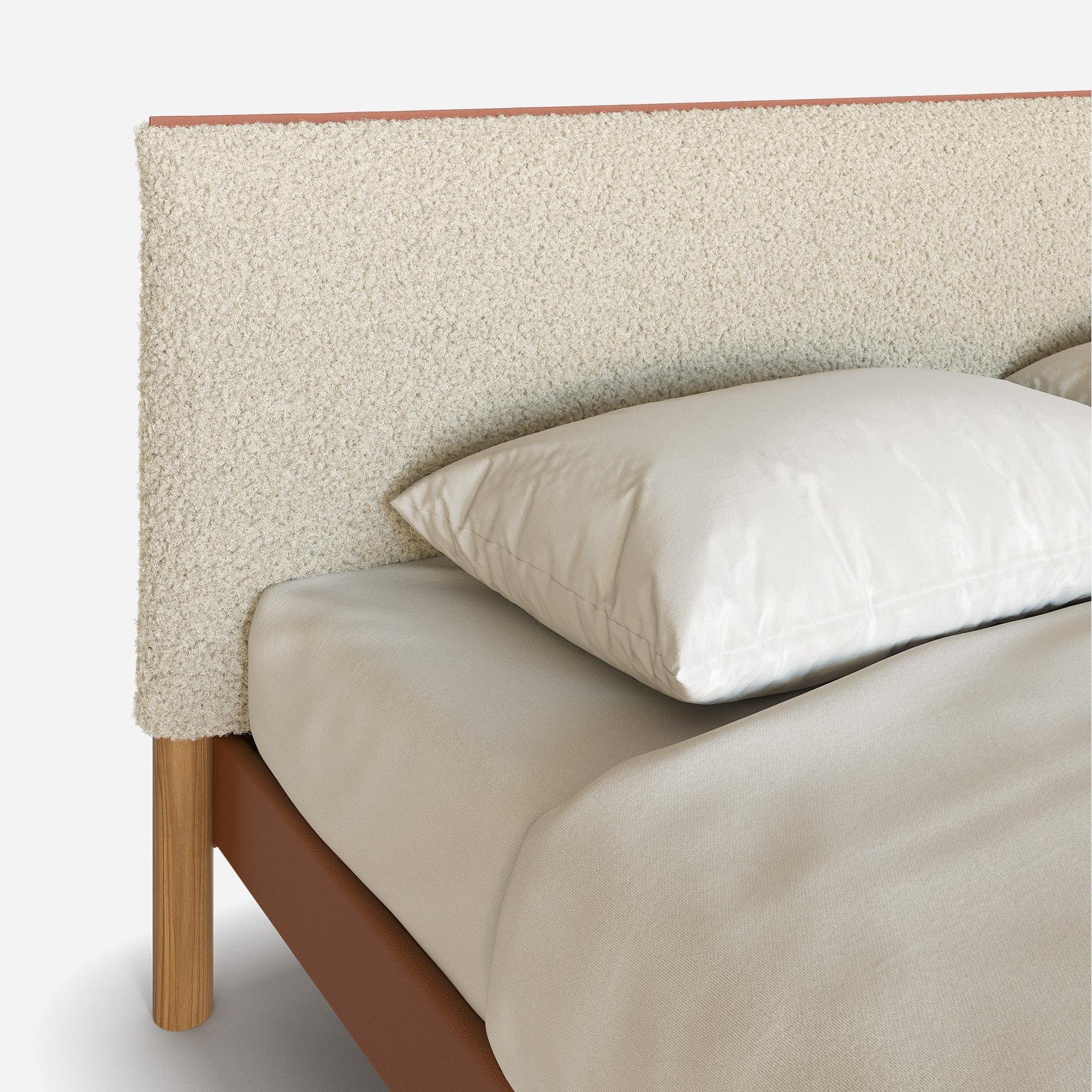 Cozy Bed | Super King - Tan Vegan Leather Frame | Cream