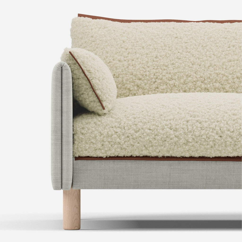 Cozy Fleece Jacket Brick Trim 1.5 Seater Sofa Set