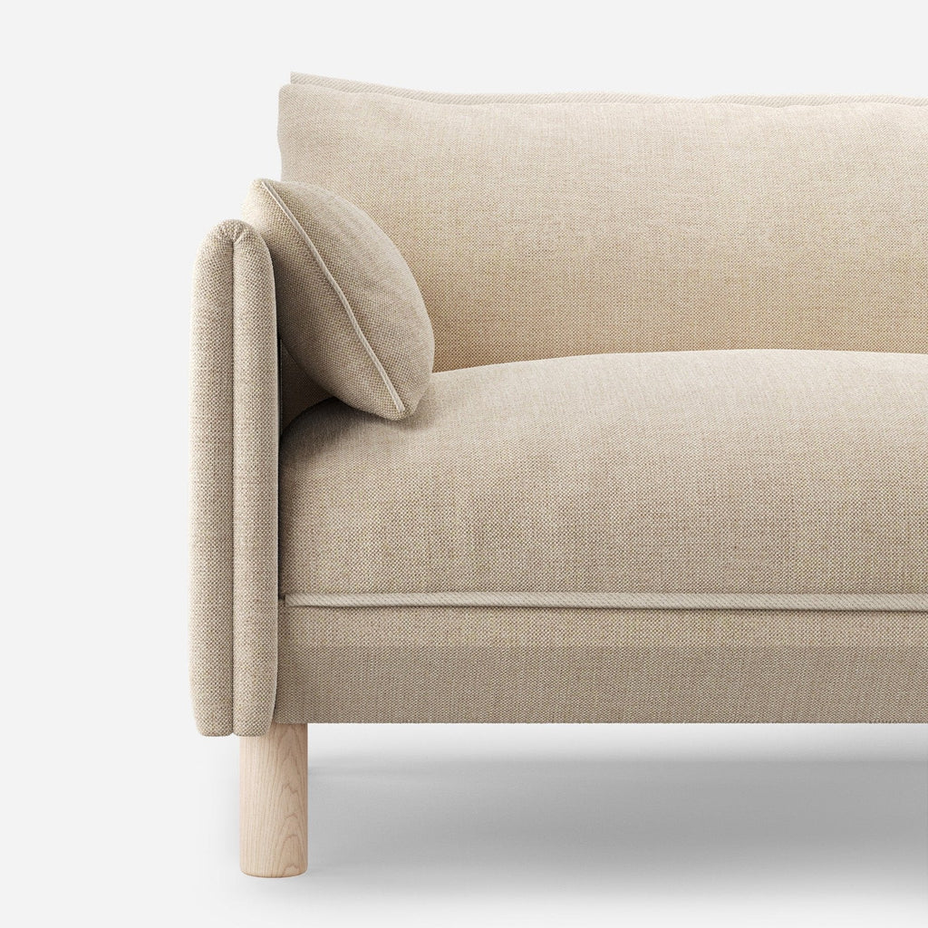 Cozy Textured Weave Jacket Natural Trim 1.5 Seater Sofa Set