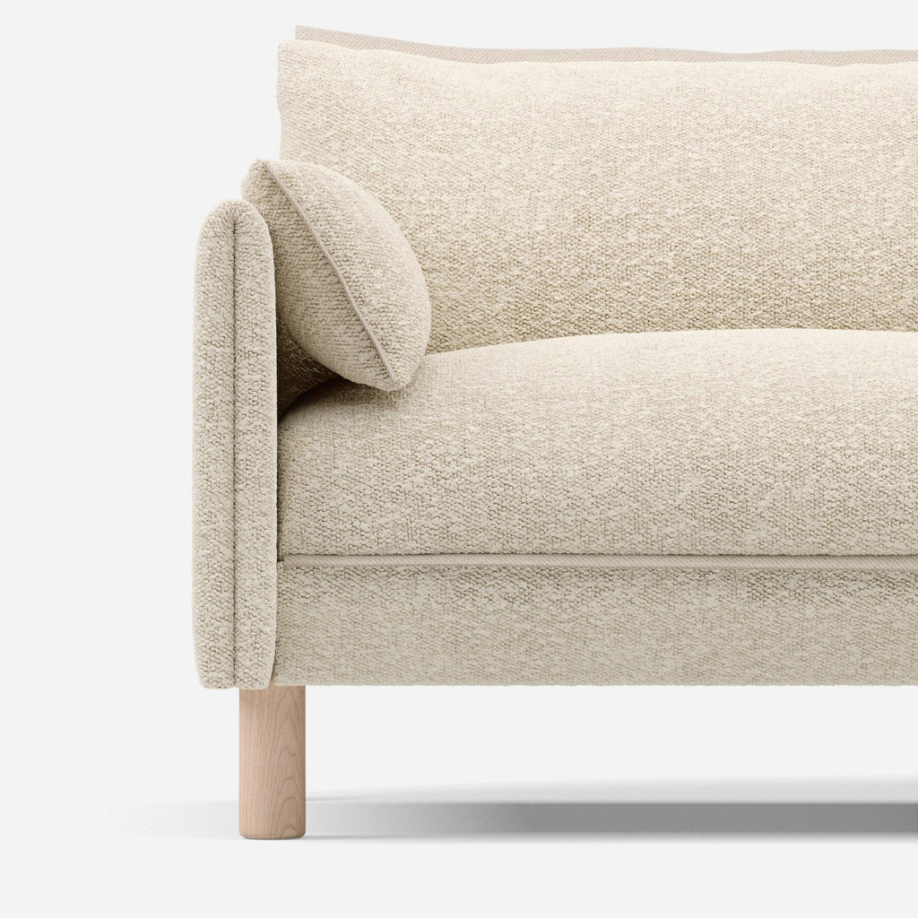 Cozy Ecru Boucle Jacket Trim 1.5 Seater Sofa Set