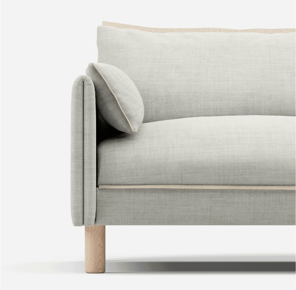 Cozy Ecru Weave Jacket Trim 1.5 Seater Sofa Set