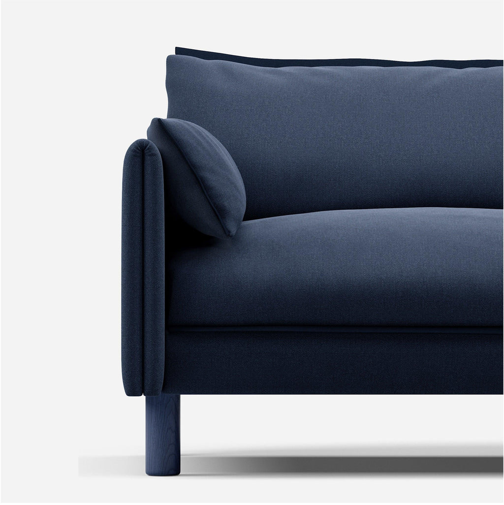 Cozy Navy Cotton Jacket Dark Blue Trim 1.5 Seater Sofa Set