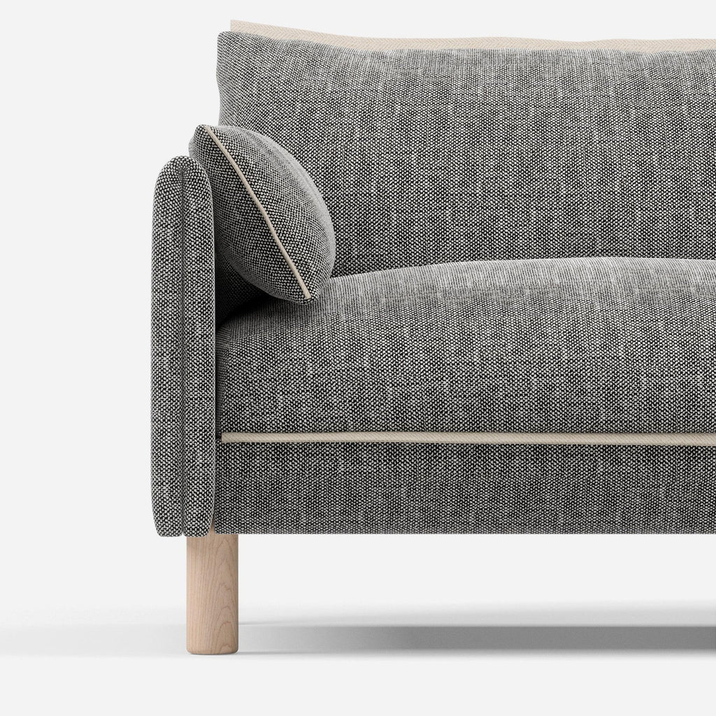 Cozy Salt & Pepper Textured Weave Jacket Trim 1.5 Seater Sofa Set