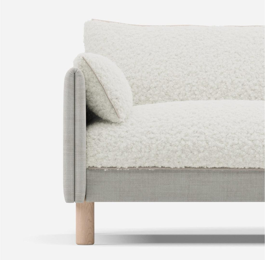 Cozy Fleece Jacket Natural Trim 1.5 Seater Sofa Set