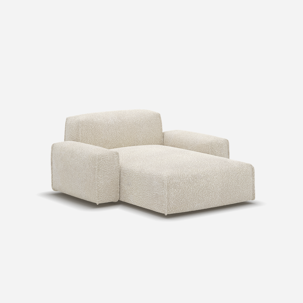 Float 1.5 Seater Chaise Sofa Ecru Boucle Trim