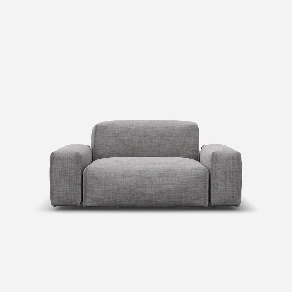 Float 1.5 Seater Sofa Light Grey Weave Natural Trim