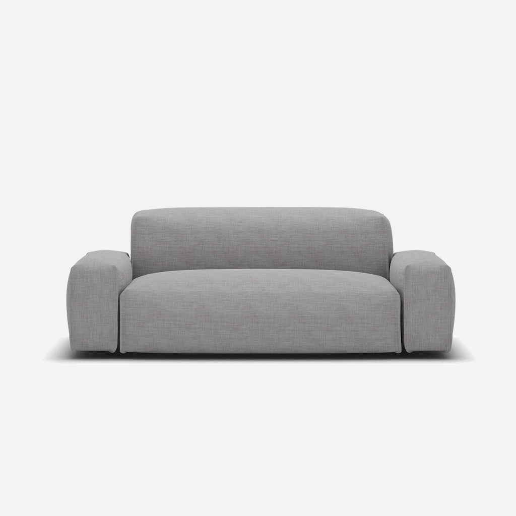 Float 2 Seater Sofa Light Grey Weave Natural Trim