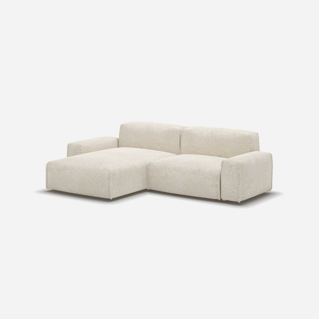 Float 3 Seater LH Chaise Sofa Ecru Boucle Trim