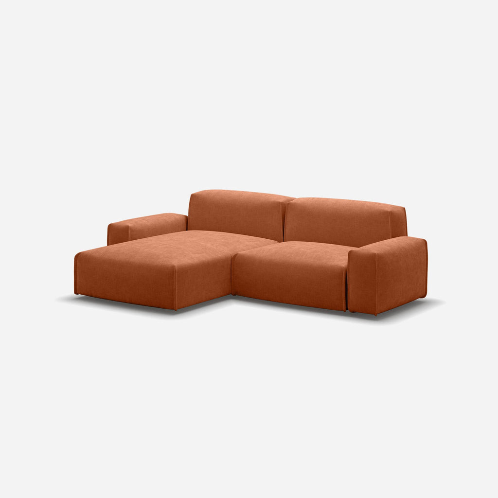 Float 3 Seater LH Chaise Sofa Henna Cotton Trim