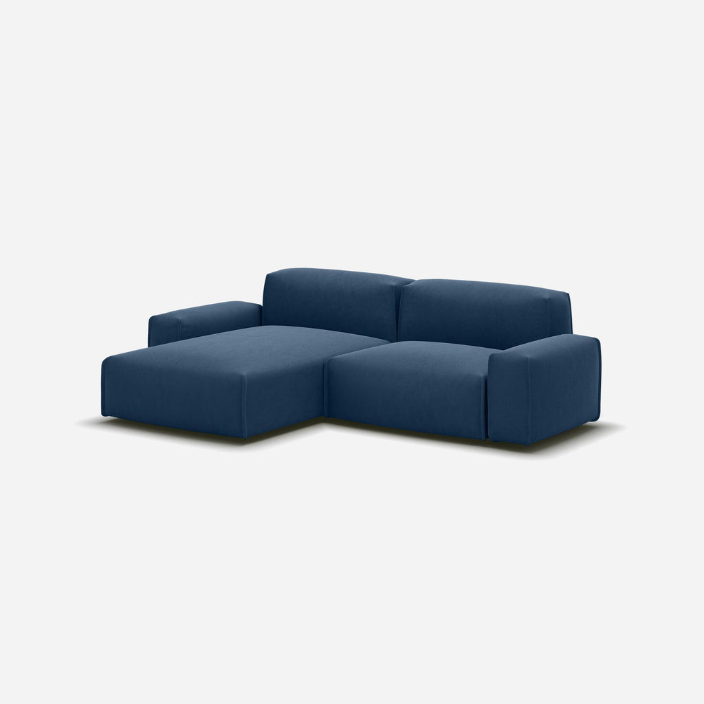 Float 3 Seater LH Chaise Sofa Midnight Velvet Trim