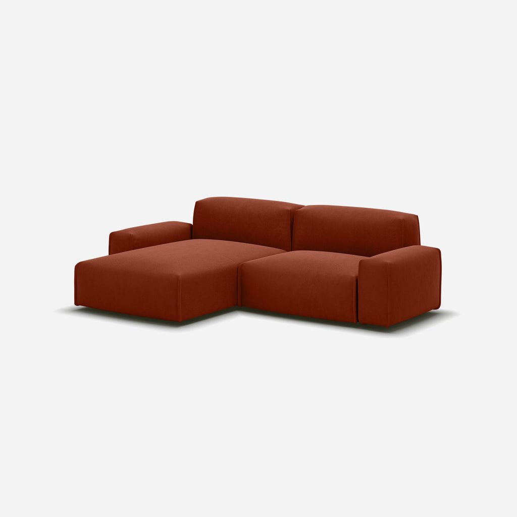 Float 3 Seater LH Chaise Sofa Velvet Natural Trim
