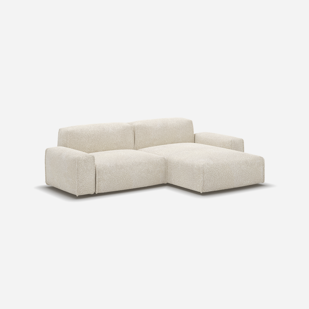 Float 3 Seater RH Chaise Sofa Ecru Boucle Trim