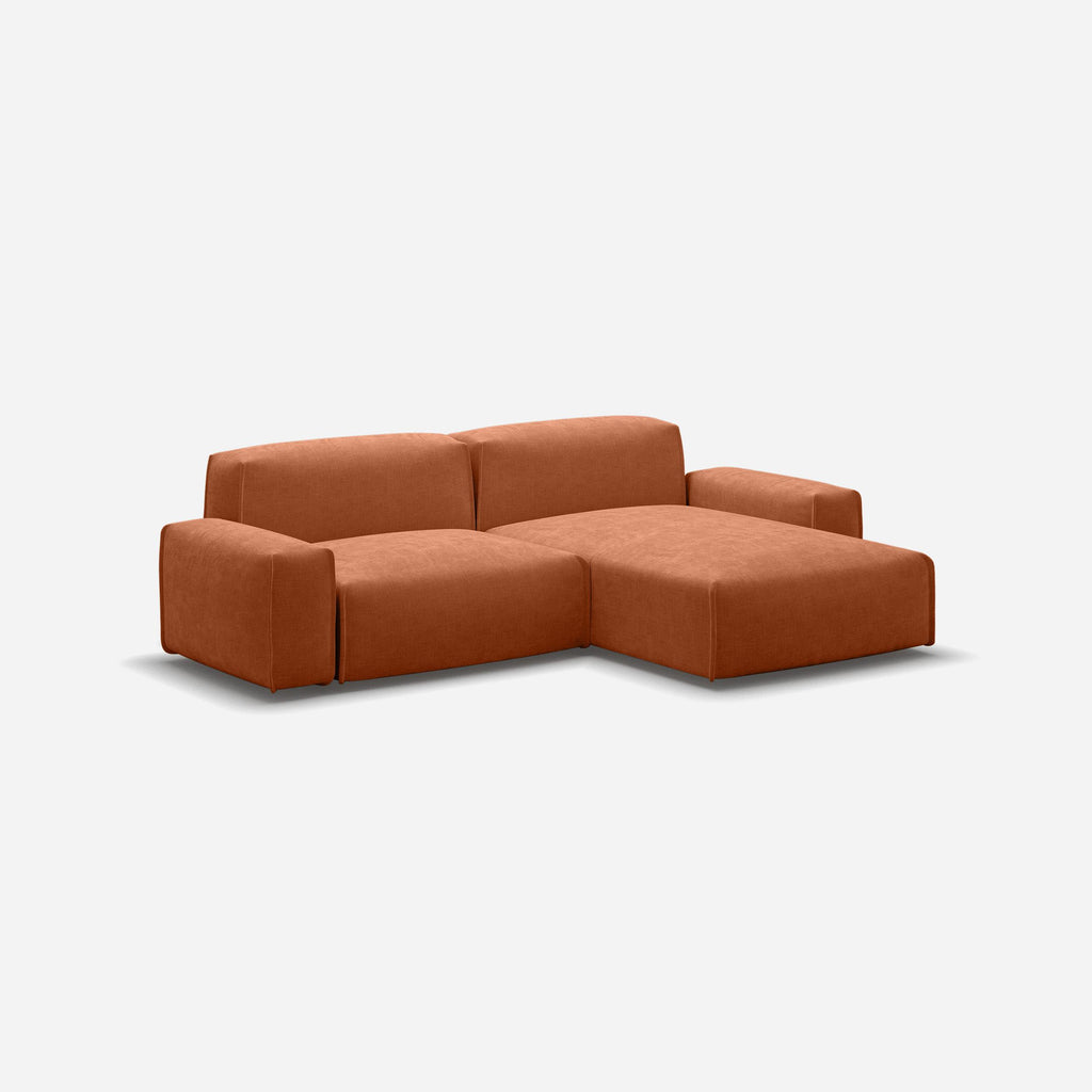 Float 3 Seater RH Chaise Sofa Henna Cotton Trim