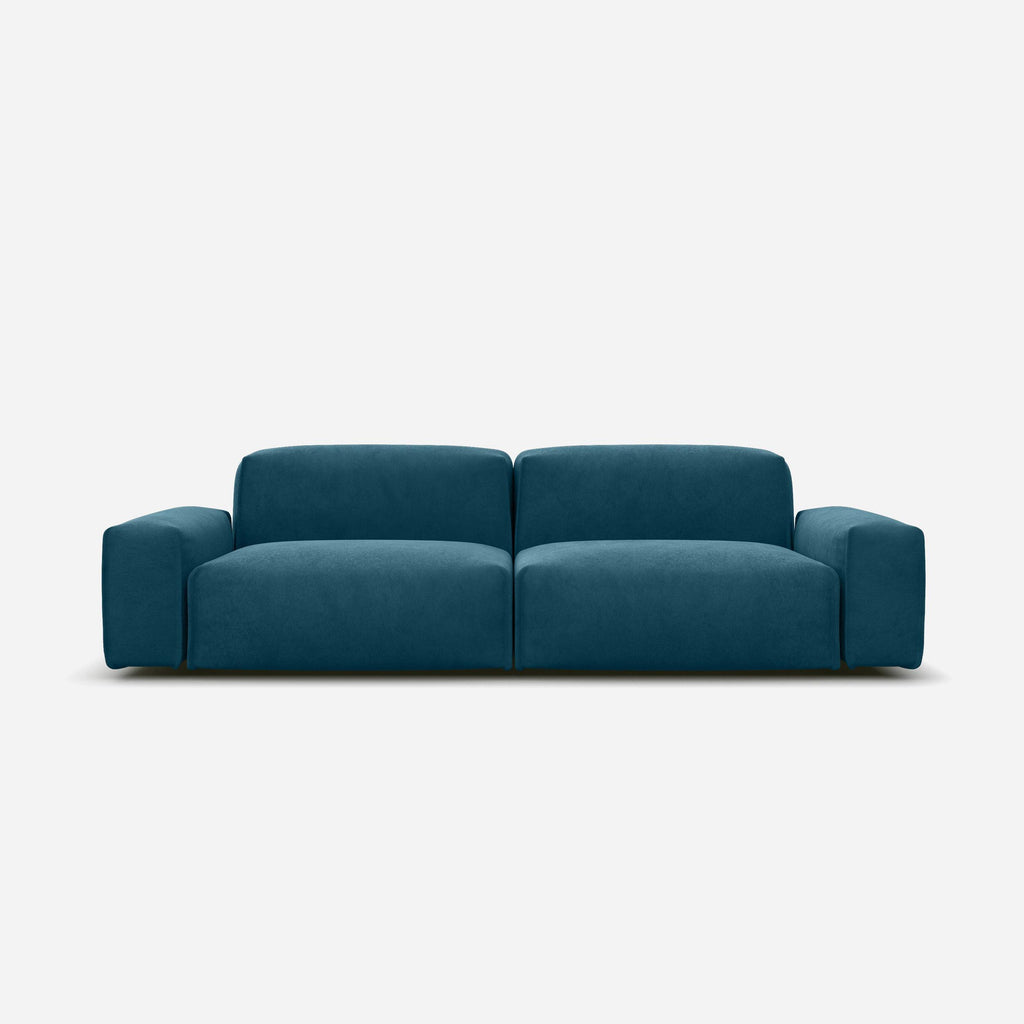 Float 3 Seater Sofa Teal Velvet Trim