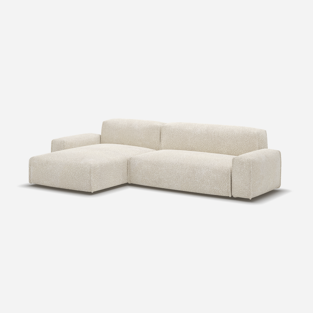 Float 4 Seater LH Chaise Sofa Ecru Boucle Trim