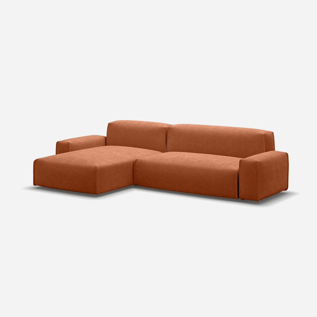 Float 4 Seater LH Chaise Sofa Henna Cotton Trim