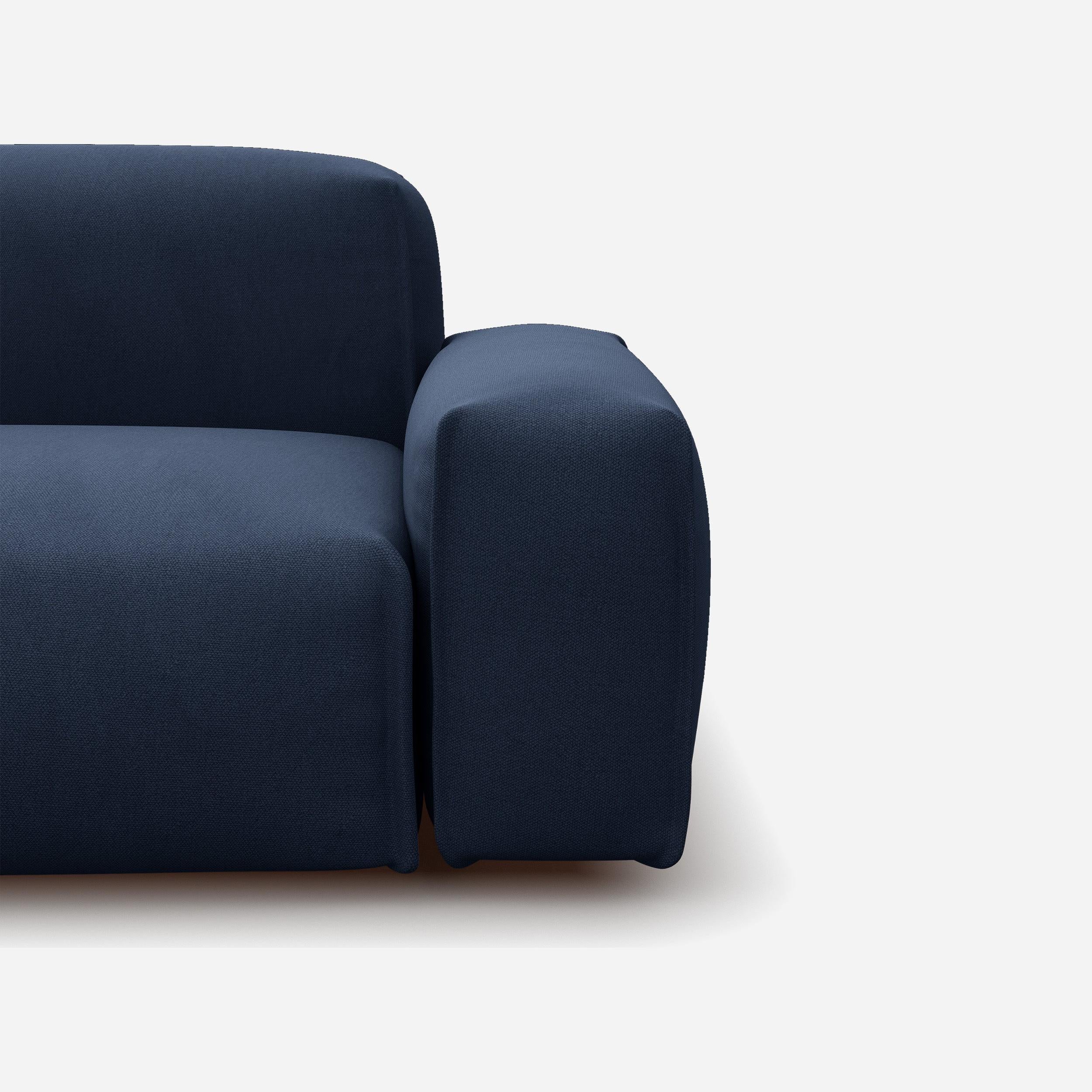 Float 4 Seater RH Chaise Sofa | Navy Cotton