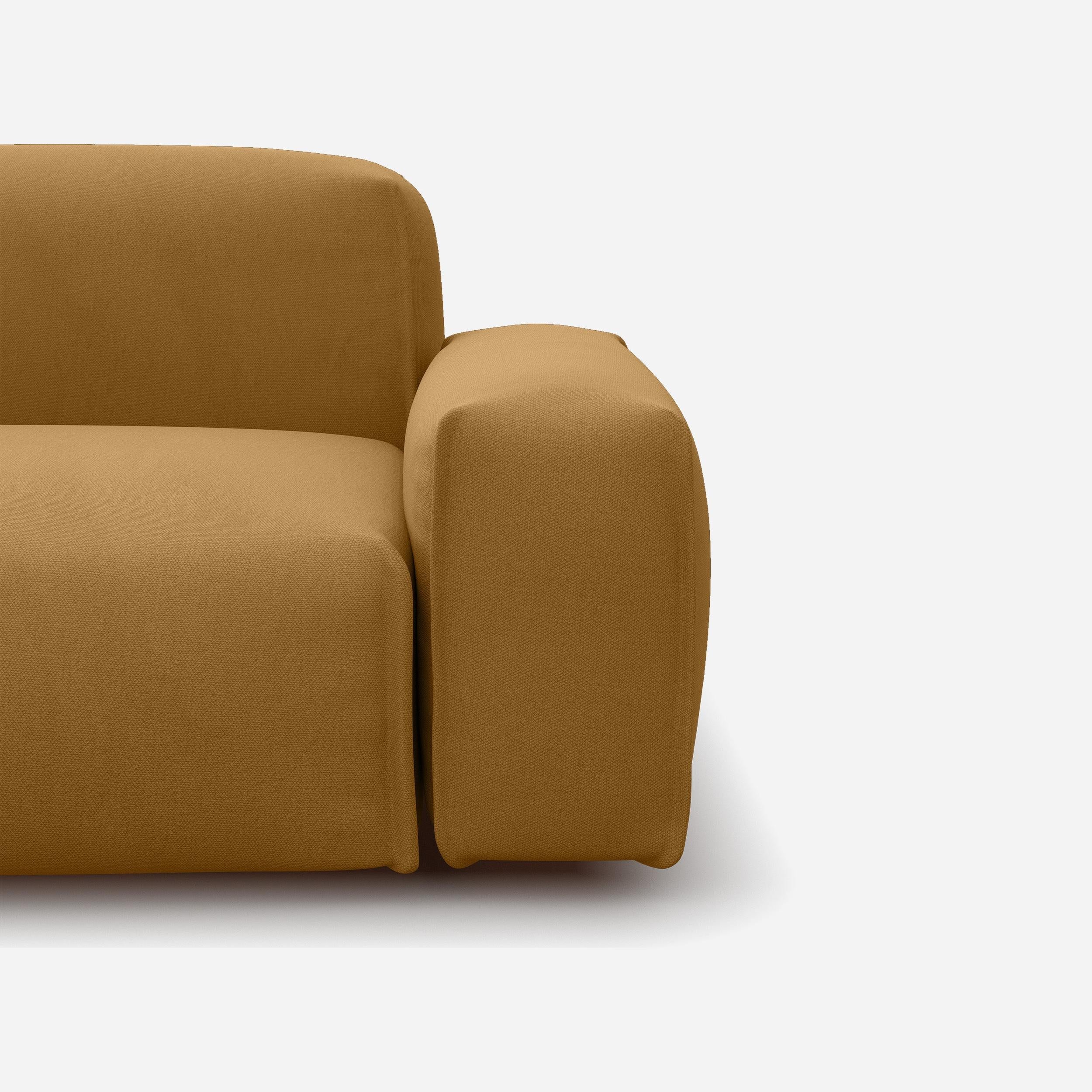 Float 4 Seater RH Chaise Sofa | Ochre Cotton