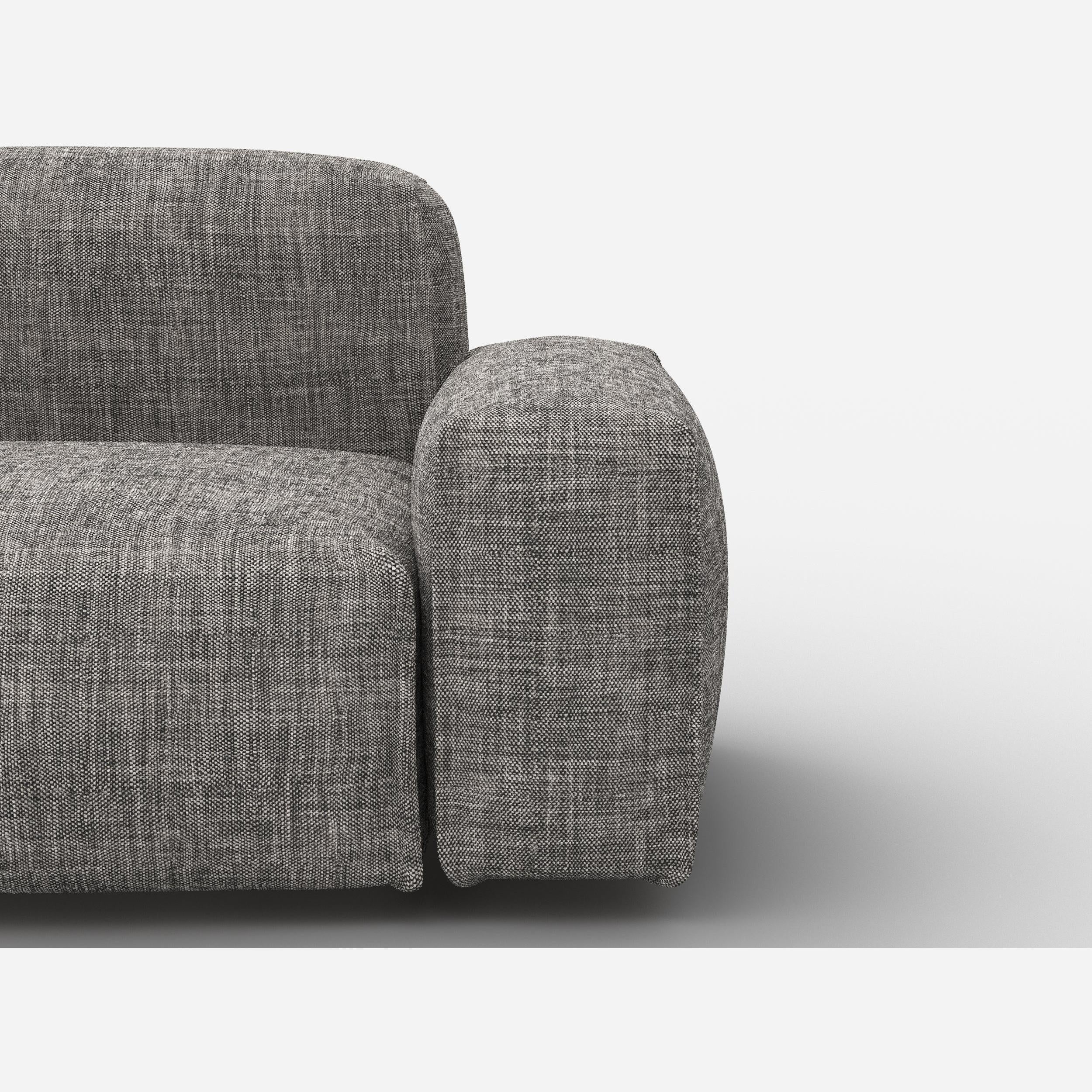 Float 4 Seater RH Chaise Sofa | Salt & Pepper Textured Weave
