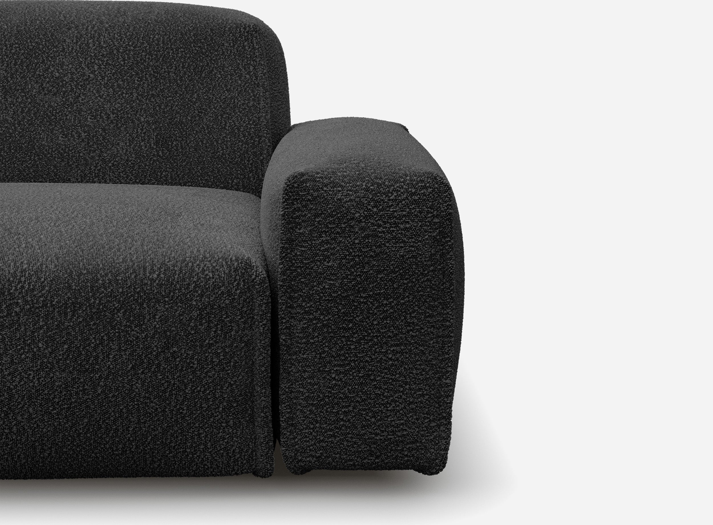 Float 5 Seater LH Chaise Sofa | Black Boucle
