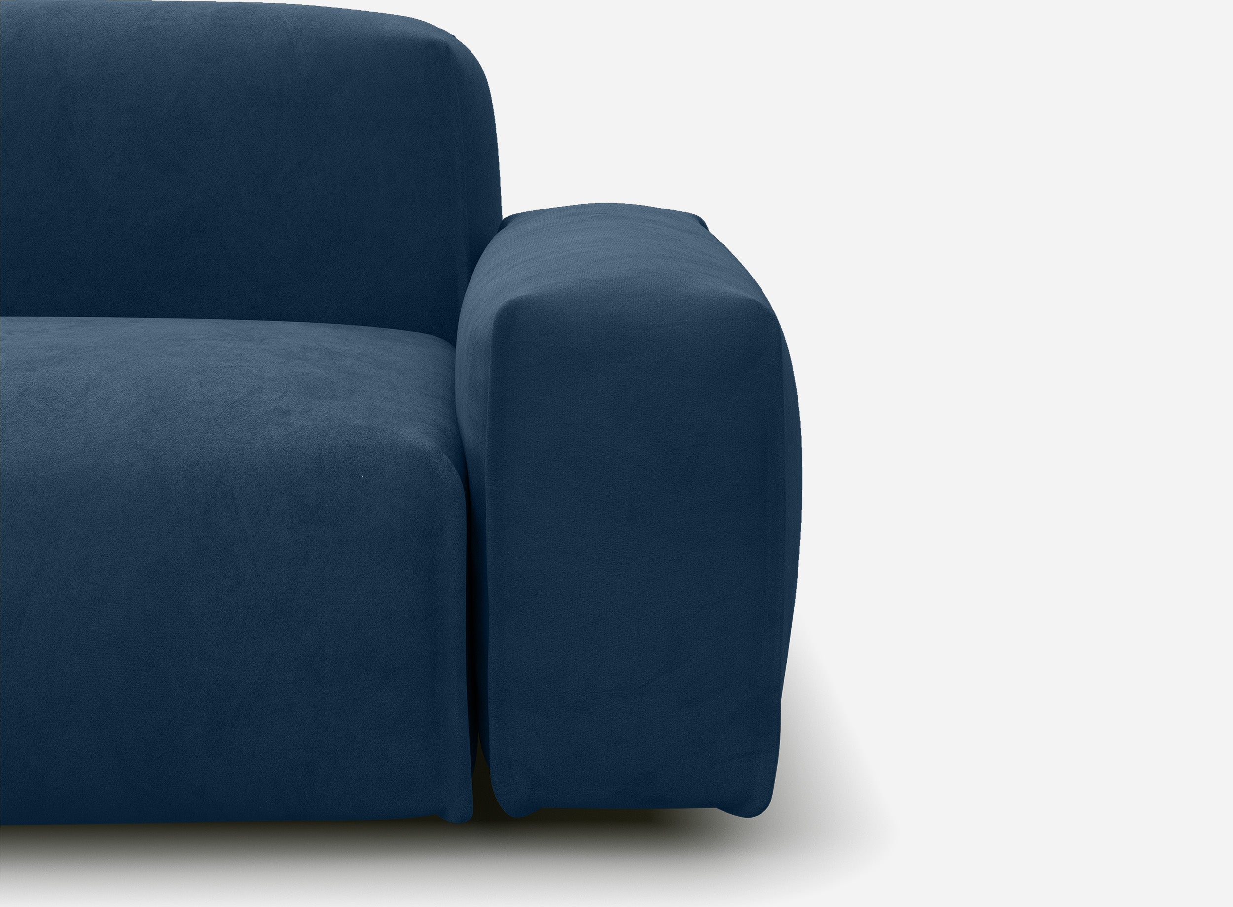 Float 5 Seater RH Chaise Sofa | Midnight Blue Velvet