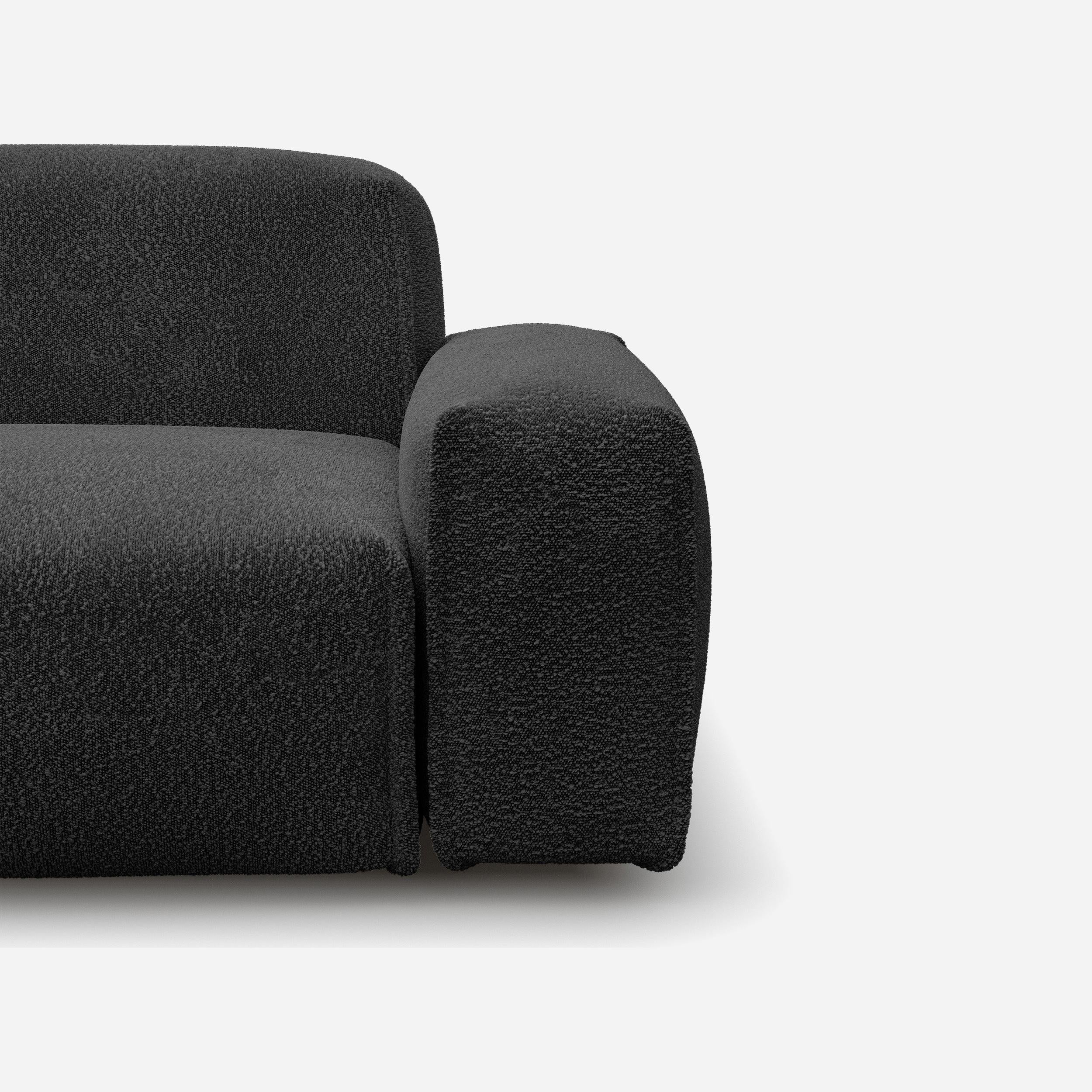 Float 5 Seater Sofa | Black Boucle