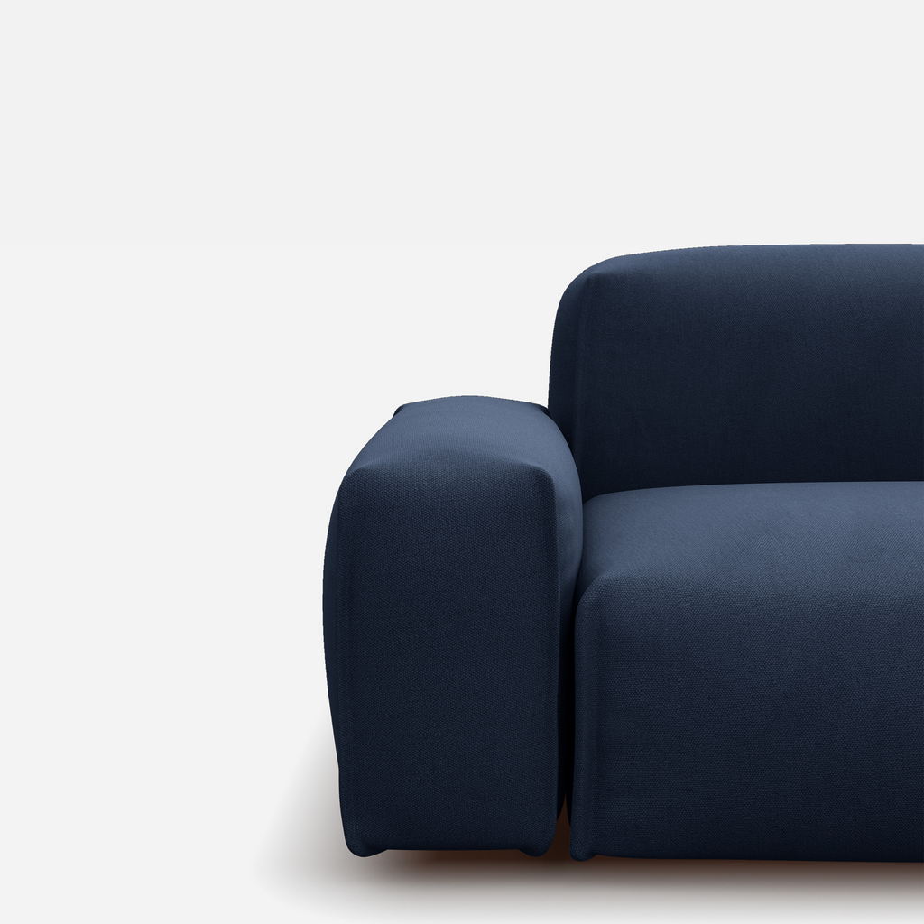 Float Navy Cotton Jacket Dark Blue Trim 1.5 Seater Sofa Set