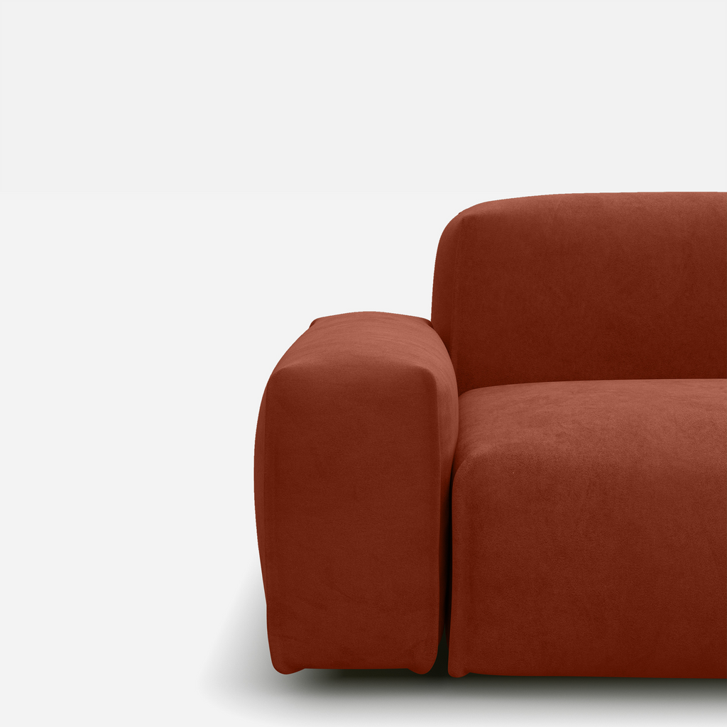 Float Velvet Jacket Natural Trim 1.5 Seater Sofa Set