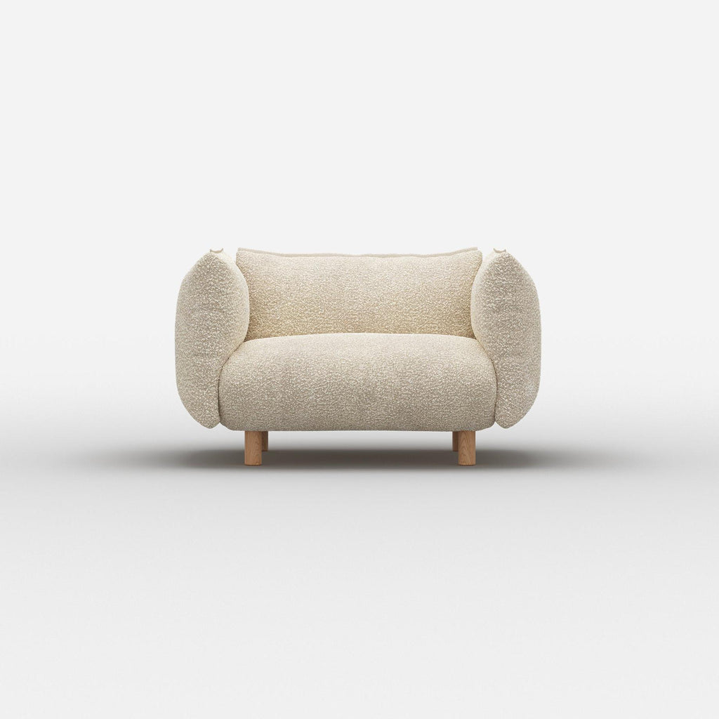 Pillow 1.5 Seater Sofa Ecru Boucle Trim