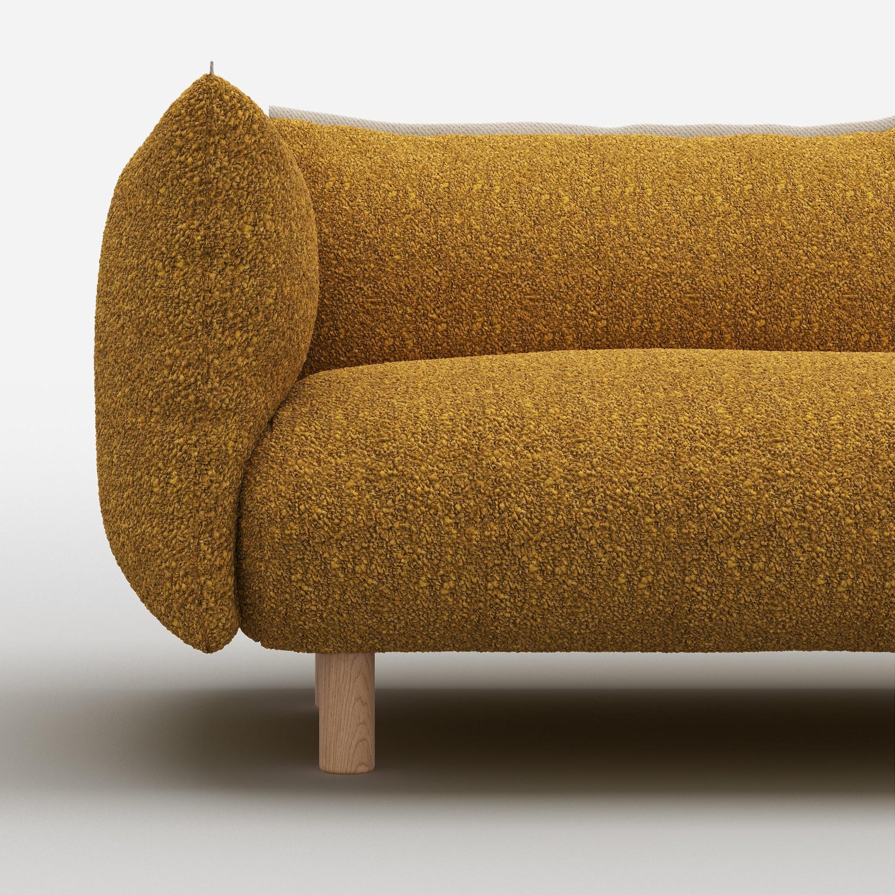 Pillow 1.5 Seater Sofa | Mustard Boucle